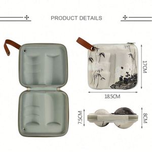New Launch Chinoiserie Travel Portable Tea Set Case EVA Protective Bag for Tea Glass Ceramic <b>Bottle</b> Cups - Product Image 4