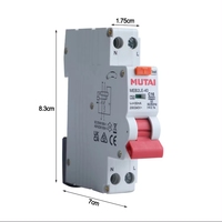 Prix usine 1 pôle 1 P N disjoncteur à courant résiduel AC 6A 16A 20A 32A 40A 50A RCBO Type A 30ma