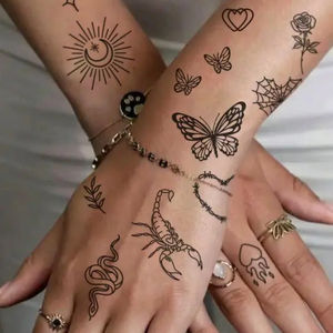 Tatouages semi-permanents personnalisés, animaux, fleurs, activation à l'eau, <span class=keywords><strong>jaguar</strong></span>, encre à jus, longue durée, 15 jours, autocollants - Product Image 1