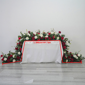 Camino de mesa de rosas rojas al por mayor, camino de mesa de alta calidad, centro de mesa para decoración de entrada de bodas - Product Image 2