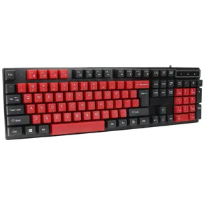 Keyboard murah RGB LED, papan ketik Gaming ergonomis berkabel tahan air, taktil mekanis