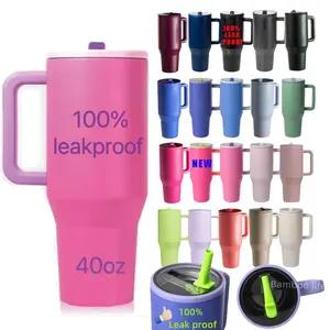 2024 Hot Color Block Hydro Traveler Tumbler With 100% Leak Proof Lid 40oz Water Jug Tumbler With Handle And Straw