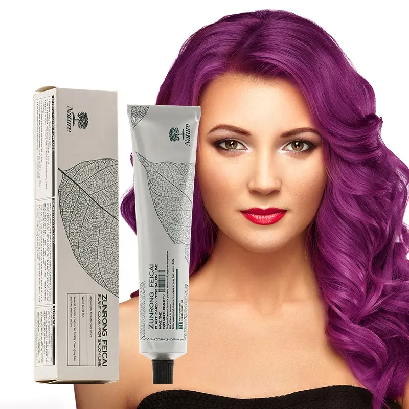 Permanente Haarfarbe 100% graue Abdeckung Lila Haar färbemittel Creme Semi permanente Magie Schnelle Wurzel rettung Ausbesserung Haarfarbe Creme