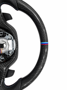 Volant en fibre de carbone avec écran LED, poignée en daim, fond plat, volant de course pour BMW M Sport <span class=keywords><strong>1</strong></span> <span class=keywords><strong>2</strong></span> 3 <span class=keywords><strong>4</strong></span> Series - Product Image 3