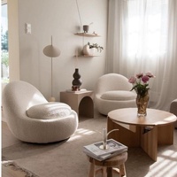 Fauteuil pivotant moderne nordique, style de détente inclinable individuel pour salon de villa, en tissu, pour célébrités