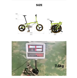 Vélo pliable en titane intégral à trois volets avec 7 vitesses, 7,6 kg, vélos pliants ultralégers et portables pour hommes et femmes - Product Image 3
