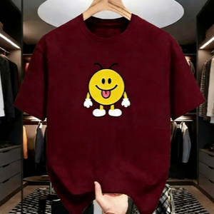 T-shirt décontracté pour homme avec motif <span class=keywords><strong>Smiley</strong></span> à langue sortie, dessin animé mignon, en coton surdimensionné à manches courtes, style streetwear - Product Image 6