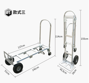Carro de mano multifuncional dos en uno Carro de mano plegable de aluminio resistente <span class=keywords><strong>3</strong></span> en 1 - Product Image 6