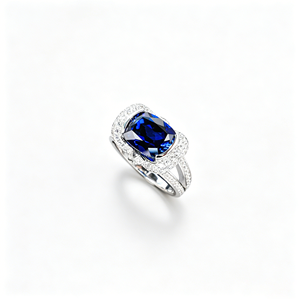 Anillo de Plata de Ley 925 con Zafiro Cultivado en Laboratorio - Product Image 1