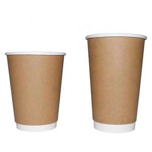 Gobelets en papier jetables biodégradables couleur or à double paroi avec couvercles personnalisés pour café chaud, diamètre 90 mm - Product Image 6