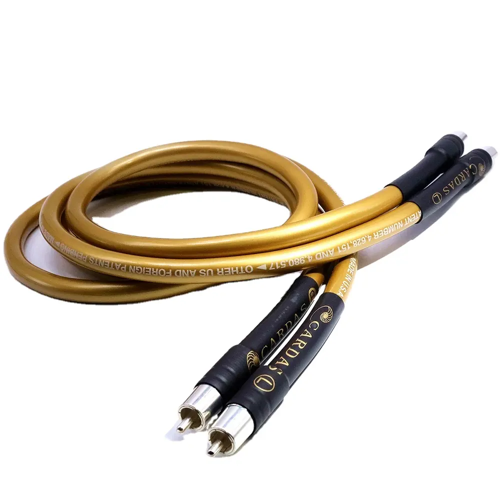 Kabel Sinyal HIFI RCA YIVO XSSH Audio DIY 2 Inti OFC Tembaga Murni 2RCA Ke 2RCA Kabel Kabel Kawat Audio dengan Steker Perak Berlapis