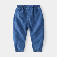 2025 été Style décontracté mi-taille jean doucement traité Denim pantalon pour petits garçons moyens avec ceinture en caoutchouc confortable