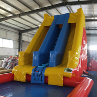 Château gonflable Yi Bei avec toboggan, matériau PVC épaissi, anti-crevaison, sûr pour les enfants, plaisir estival en plein air, 5m X 8m, écologique