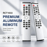 Télécommande JCXK RCT1033 33 touches IR BLE double protocole en alliage d'aluminium, 2 piles AAA pour TV, projecteur, barre de son – Usine OEM ODM