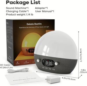 Despertador Inteligente con Altavoz, Luz para Despertar, Control por Aplicación, Bluetooth, WIFI, Ruido Blanco, Ayuda para Dormir, Luz Ambiental para Dormitorio, Yoga, Noche - Product Image 6