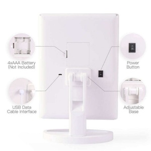 Magnification 3x/2x Makeup Mirror with Trifold Vanity Mirror With <b>Light</b> Desktop Cosmetic Mirror 180 Degree Rotation - Product Image 6
