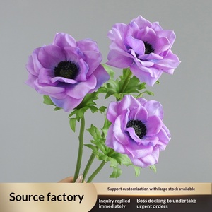 Fleurs de pavot artificielles faites à la main en gros, tiges de pavot de soie au toucher réel, en vrac pour la décoration de mariages, la fête des mères, fournitures pour fleuristes - Product Image 2