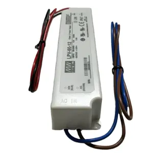 Fuente de alimentación conmutada de salida única de la serie LPV de 60W de bajo precio Meanwell, 12VDC, 5A, MW, 1/2"