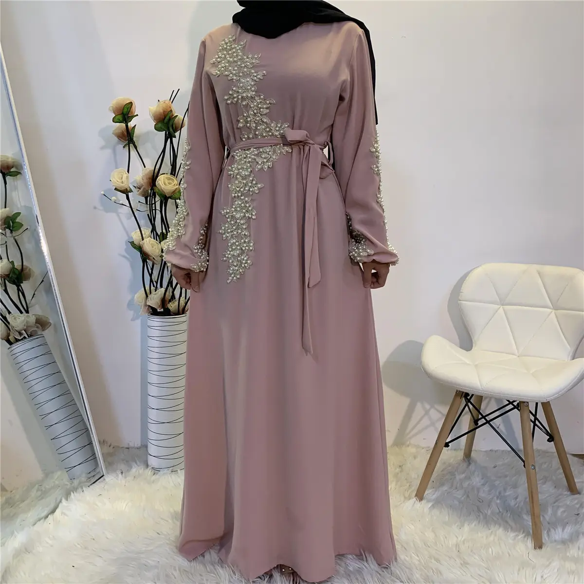 2023 gaun panjang Muslim gaun panjang Muslim Arab Islam malam pakaian etnik Abaya gaun Afrika untuk wanita Turki Kaftan jubah