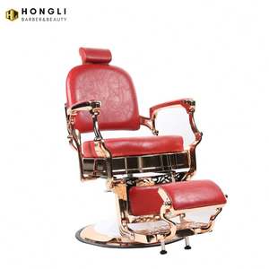 Chaise de Salon en cuir moderne haut de gamme luxe beauté barbier hommes chaise de cheveux or hauteur réglable meubles élégants pour la maison - Product Image 5