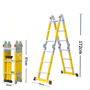 뜨거운 판매 4 배 알루미늄 다목적 사다리 작업 플랫폼 4x 2/4x 3/4x 4/4x 5/4x6 접이식 알루미늄 사다리 - Product Image 3