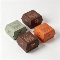 Boîte à emporter en papier kraft personnalisée pour les hamburgers de poulet, les frites et le poulet frit, emballage alimentaire
