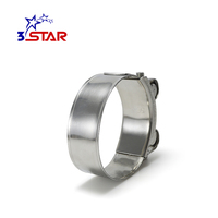 Collier de serrage en acier inoxydable robuste de 48 à 51 mm, tête à boulon unique pour connexion automobile (pouces)