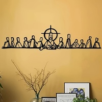 Arte de Pared Metálico de la Última Cena, Decoración Religiosa Cristiana para el Hogar, Diseño Minimalista de Silueta Negra, Perfecto para Decoración del Hogar