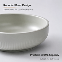 Bol à riz et soupe jetable en mélamine style coréen, gris mat spatial, incassable, écologique, pour restaurant coréen et usage domestique