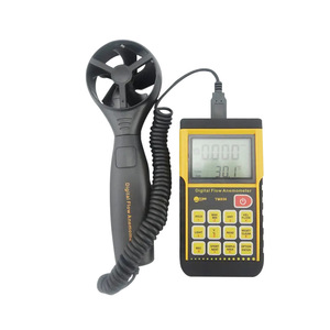 Anémomètre numérique de type split, mesure la vitesse du vent, la température et le débit ; stockage des données ; rétroéclairage LCD ; automatique - Product Image 1
