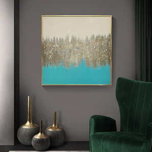 Trang Trí Phòng Khách Đóng Khung Tác Phẩm Nghệ Thuật Handpainted <span class=keywords><strong>Canvas</strong></span> Tường Nghệ Thuật Sơn Vàng Lá Hiện Đại Trừu Tượng Sơn Dầu Tường - Product Image 4