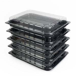 Bandeja Rectangular Personalizada para Fiestas de Sushi, Bandejas de Servicio para Catering, Bandeja de Plástico para Croissants, Sándwiches y <span class=keywords><strong>Bagels</strong></span> - Product Image 4