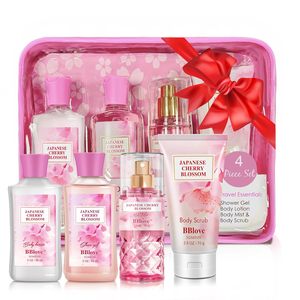 Set de Regalo de Baño y Cuerpo con Crema Hidratante Vegana para Mujeres y Niñas con Gel de Ducha, Loción Corporal, Bruma Corporal, Cuidado de la Piel para Viaje - Product Image 1