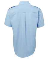 Chemise de travail pour homme à manches courtes en polycoton, boutonnée, avec deux poches poitrine et épaulettes, pour agents de sécurité et entrepôt
