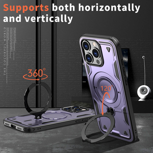 Nouvelle coque magnétique antichoc à chargement sans fil pour <span class=keywords><strong>iPhone</strong></span> 16 <span class=keywords><strong>Pro</strong></span> <span class=keywords><strong>Max</strong></span> 16 14 13 <span class=keywords><strong>12</strong></span>, hybride double couche avec béquille annulaire - Product Image 3