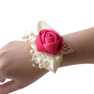 Groomsman Prom Party Pols Armband Stof Hand Bloemen Bruiloft Accessoires - Product Image 1