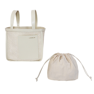 Custom Logo OEM High-end Microfiber Patchwork <b>Canvas</b> Tote <b>Bag</b> Structured <b>Drawstring</b> With Liner Commuting Handbag - Product Image 1