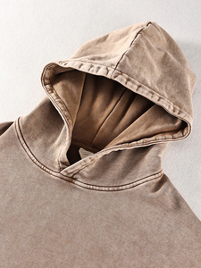 Custom Logo Water Washed Hoodie High Street Series Washing 100% Cotton Male Sweater <b>Stone</b> Washed Vintage Hoodie - Product Image 2