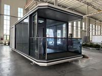 Capsule hôtelière en acier préfabriquée de luxe moderne, mobile, intelligente, facilement extensible, avec balcon, directement de l'usine