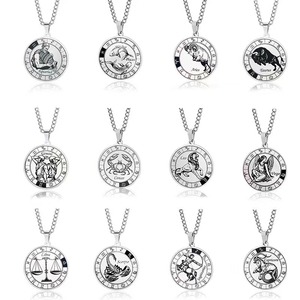 Collana uomo in acciaio inox Con dodici <span class=keywords><strong>segni</strong></span> <span class=keywords><strong>zodiacali</strong></span> ciondolo semplice e di fascia alta accessorio Con-stellation segno di stella Aries - Product Image 2
