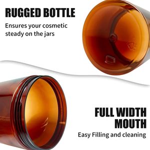 Venta al por Mayor de Frascos de Crema Cosmética de Plástico PET de 100ml-300ml, Redondos, Color Ámbar y Negro, con Tapa de Rosca, Personalizables con Serigrafía - Product Image 3