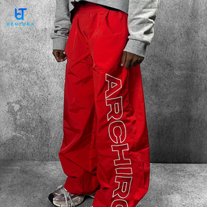 Bentura Chất lượng cao tùy chỉnh thêu logo lỏng không thấm nước chắn gió <span class=keywords><strong>Polyester</strong></span> Quần Baggy Nylon theo dõi quần cho nam giới - Product Image 1