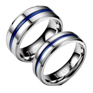איכות גבוהה נירוסטה & טיטניום טבעות נישואין קלאסי במפעל סיטוני לגברים ולנשים אירוסין - Product Image 1