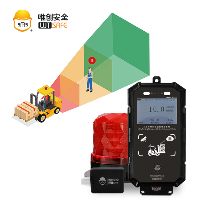 Factory Warehousing Heavy Vehicles One-Way Proximity Detection System Radar Proximity Warning System for Forklift