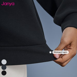Janya, sudaderas de manga larga <span class=keywords><strong>con</strong></span> cuello levantado grueso y suelto informal de alta calidad, jersey de <span class=keywords><strong>media</strong></span> <span class=keywords><strong>cremallera</strong></span> para <span class=keywords><strong>mujer</strong></span>, <span class=keywords><strong>sudadera</strong></span> de lana - Product Image 5