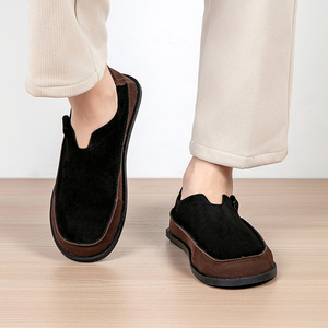 Mocassini Casual da Uomo Taglie Forti con Punta Larga, Colore Tinta Unita, per Autunno; Leggeri, Resistenti all'Usura, in Velluto di Fibra di Toro, con Suola Morbida, Slip-on in Camoscio - Product Image 5
