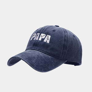 Chapeau de papa personnalisé en détresse lavé Chapeau de broderie de papa Casquette de baseball rétro Casquette à pression Fête des mères Fête des pères - Product Image 2