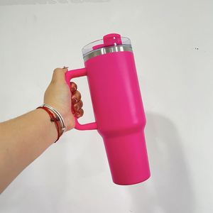 Light Pink H2.0 40Oz <b>Double</b> <b>Walled</b> Travel Tumbler Cup Powder Coated <b>Mug</b> for Cold Drinks - Product Image 3
