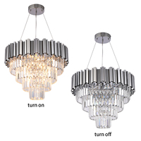 Iralan Meerosee — Lustre en cristal acier inoxydable et chromé, produit de luxe, éclairage d'intérieur, luminaire décoratif de plafond, MD85599