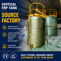 Réservoir de stockage vertical et horizontal en fibre de verre de 1 à 200 m³ pour le stockage d'acides avec pompe incluse - Longue durée de vie